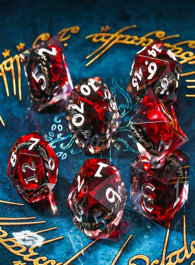 Maywin DND Dice Set Sharp Edge Resin Dice with Box, Black Ring Inclusion D&D Polyhedral Resin Dice Set for Role Playing Games - Image 4